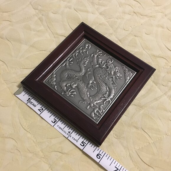 Vintage Royal Selangor Pewter Chinese Dragon Art Plaque - Picture 11 of 12